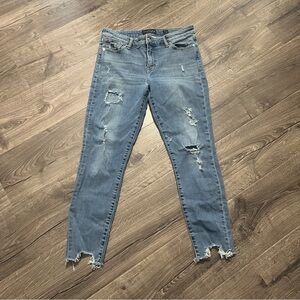 Lucky Brand Jeans Women's 8/29 Distressed Ripped AVA Skinny Jeans Raw Hem